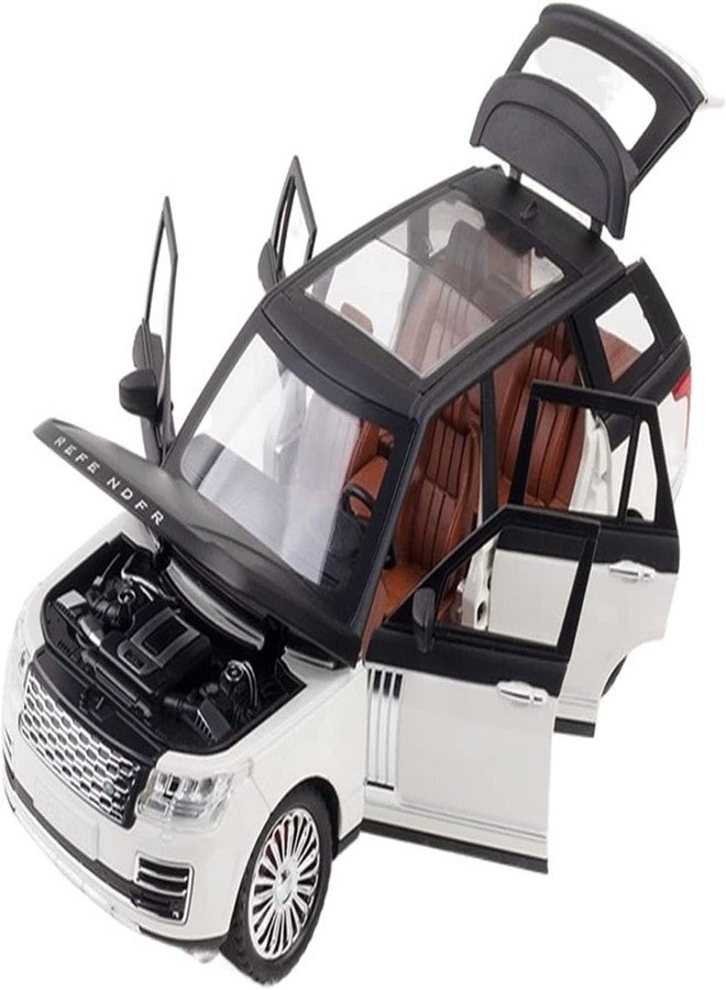 VARIYA ENTERPRISE® 1/24 Big Range Rover REFENDER Toy Car Metal Pull Back Diecast Car with Openable Door and Sound Light, Gifts Toys for Kids【 White 】 - Image 1